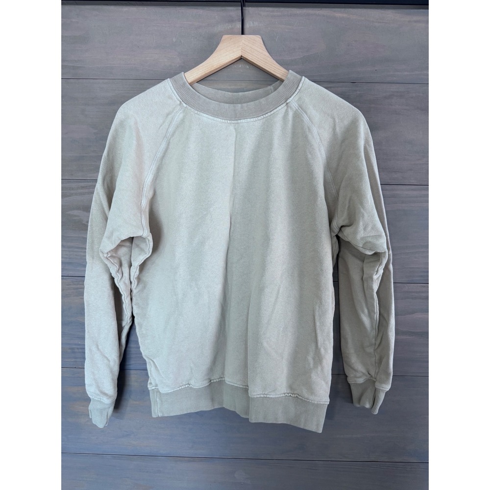 Jungmaven Bonfire Raglan Sweatshirt Hemp Organic Cotton Small Tan Cream